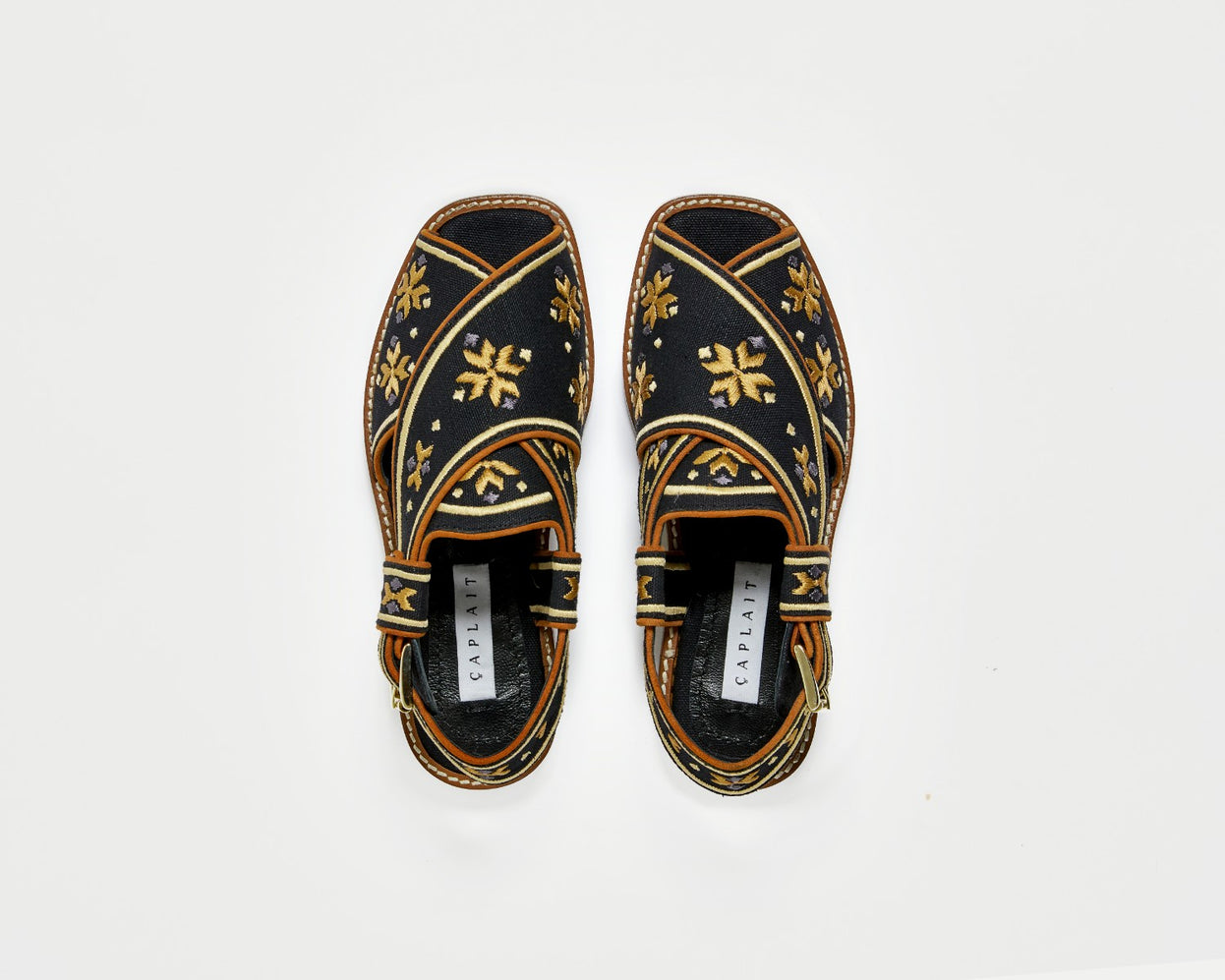 The Swati – black and gold-Caplait Shoes